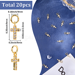 20шт латунь микро паве кубический цирконий крошечные крестики&nbsp;ZIRC-SC0001-36