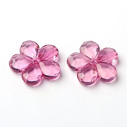 Transparent Acrylic Beads, Flower, Purple, About 20mm in diameter, 5mm thick, hole: 1.5mm, about 142pcs/250g