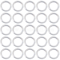 Beebeecraft 40 pièces 925 anneaux ouverts en argent sterling, anneaux ronds, couleur d'argent, 5x0.75mm, Trou: 3.5mm