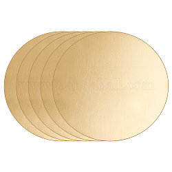 Olycraft Messingblech, Messingscheibe, Flachrund, Licht Gold, 60x0.5 mm, 5 Stück / Beutel