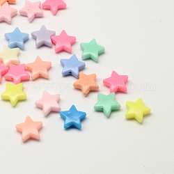 Opachi perline stella acrilici, colore misto, 14x14x5mm, Foro: 2 mm