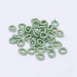 Perlen aus Nyloncord, Ring, grün, 6~6.5x1.5 mm, Loch: 3.5 mm, ca. 93~98 Stk. / Beutel