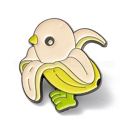 Banana Bird Enamel Pin, Cartoon Alloy Brooch for Backpack Clothes, Gunmetal, Light Yellow, 28x27x1.5mm, Pin: 1mm