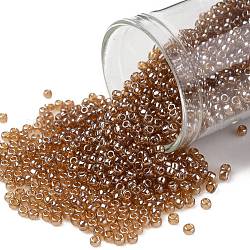 TOHO Round Seed Beads, Japanese Seed Beads, (103C) Dark Topaz Transparent Luster, 11/0, 2.2mm, Hole: 0.8mm, about 50000pcs/pound