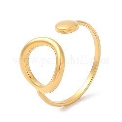 304 anello per polsini aperti da donna con anello cavo in acciaio inossidabile, vero placcato oro 18k, misura degli stati uniti 9 (18.9mm)