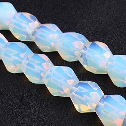 Polygon  Opalite Bead Strands, Synthetic, 16~17.5x16~17.5x12mm, Hole: 1mm, about 22pcs/strand, 15.7 inch