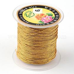 丸いメタリック糸  刺しゅう糸  3プライ  ゴールド  0.4mm  約164.04ヤード（150m）/ロール