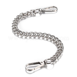 Металлическая цепочка для кошелька, цепь для брюк, карманные цепочки для джинсовых шлевок и ключей, с поворотными застежками, платина, 11.2 дюйм (28.5 см)
