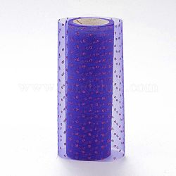 Glitter Deco Mesh Ribbons, Tulle Fabric, for Wedding Party Decoration, Skirts Decoration Making, Blue Violet, 5.90~5.94 inch(15~15.1cm),  10yards/roll