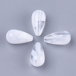 Acryl-Perlen, Nachahmung Edelstein, Träne, klares Weiß, 22x11.5 mm, Bohrung: 2 mm, ca. 315 Stk. / 500 g