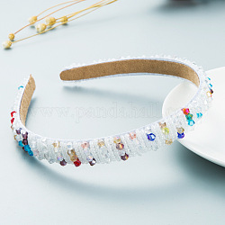 Diadema con cuentas de vidrio bling bling, accesorios para el cabello de fiesta para mujeres niñas, colorido, 12mm