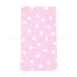 Umweltfreundliche Kraftpapiertüten mit Tupfenmuster, Geschenk-Taschen, Einkaufstüten, Rechteck, rosa, 24x13x8 cm