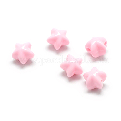 Perles acryliques opaques, étoiles du nord, rose, 11x11.5x10mm, Trou: 2.5mm