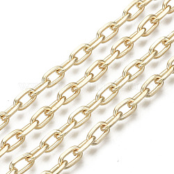 Unwelded Iron Paperclip Chains, Drawn Elongated Cable Chains, with Spool, Light Gold, 6x4x1.1mm, about 32.8 Feet(10m)/roll