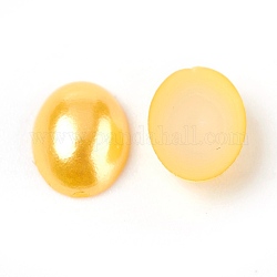 Cabochons en plastique ABS d'imitation nacre, ovale, verge d'or, 8x6x2mm, environ 5000 pcs / sachet 