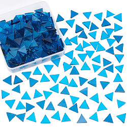 Olycraft Glaskabochons, Mosaikfliesen, für Heimdekoration oder Basteln, Dreieck, Blau, 12.5~13x14.5~15x2.5~3 mm, ca. 200 g / Kasten