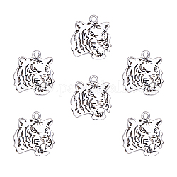 Pandahall 30 Uds animal tigre cabeza encantos colgante antiguo aleación de plata tigre encantos cuentas para collar pulsera joyería haciendo