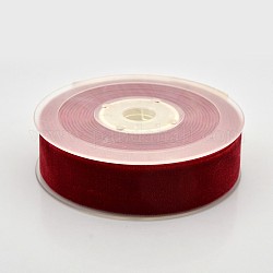 Ruban de velours en polyester pour emballage de cadeaux et décoration de festival, rouge foncé, 1 pouce (26 mm), environ 25yards / rouleau (22.86m / rouleau)