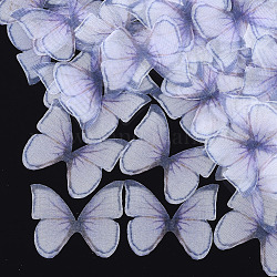 Tela de organza, para manualidades de fabricación de joyas de diy, mariposa, lila, 36x42mm