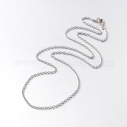 316 collares de cadena cable de acero inoxidable quirúrgico, con cierres de anillo de latón primavera, color acero inoxidable, 20 pulgada (50.8 cm)