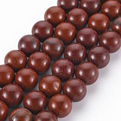 Natural Red Jasper Round Beads Strands, 10~10.5mm, Hole: 1.2mm, about 36pcs/strand, 15.5 inch