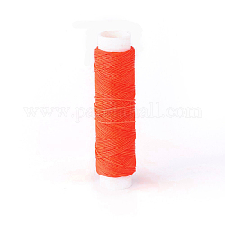 Cordón retorcido de poliéster encerado redondo, cordón de micro macramé, para proyectos de cuero, encuadernación, naranja, 0.35mm, alrededor de 43 yarda (40 m) / rollo