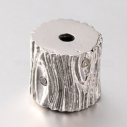 Ottone micro spianare zirconi colonna perline,  cadmio& piombo libero, chiaro, platino, 9x10mm, Foro: 2 mm