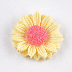Resin Cabochons, Sunflower, Champagne Yellow, 24x7mm