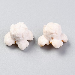 Harz perlen, Imitation Lebensmittel, Popcorn-Spielzeug, Muschelfarbe, 15x20.5x17.5 mm, Bohrung: 2 mm