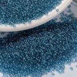 Miyuki runde Rocailles Perlen, japanische Saatperlen, (rr1880) transparenter blaugrauer Goldglanz, 15/0, 1.5 mm, Bohrung: 0.7 mm, über 5555pcs / Flasche, 10 g / Flasche