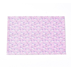 Ensemble de tissu en similicuir, pour accessoires de vêtement, motif de licorne, colorées, 30x20x0.05 cm