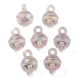 Pendentif en acrylique transparent irisé arc-en-ciel placage uv, breloques cloche, Prune, 20.5x15.5mm, Trou: 3.5mm