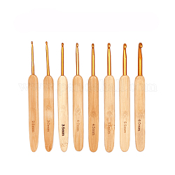 Set di uncinetti con testa in bambù, strumenti per maglieria fatti a mano, navajo bianco, 135mm, 8 pc / set