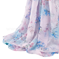 Tissu en polyester à motif de fleurs, pour les accessoires d'artisanat du vêtement, rose, 150x0.01 cm, 2m/feuille