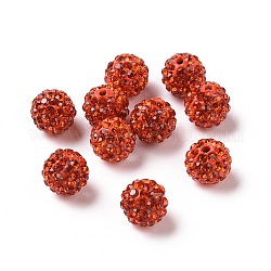 Perles de strass en argile polymère, Grade a, ronde, Perles de boule pavé disco , jacinthe, 10x9.5mm, Trou: 1.5mm
