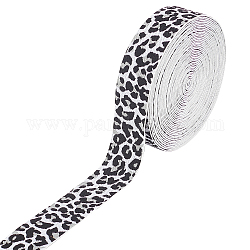 Benecreat flache elastische Gummikordel / Band, Kleidungsnähzubehör, Leoparden-Print, weiß, 37 mm