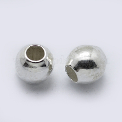 925 Sterling Silber Zwischenperlen, Runde, Silber, 3 mm, Bohrung: 1 mm, ca. 200 Stk. / 10 g