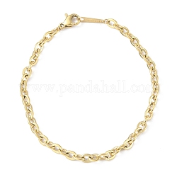 Placcatura ionica (ip) 304 braccialetti a catena in acciaio inossidabile per uomo donna, vero placcato oro 14k, 7-1/4 pollice (18.5 cm)