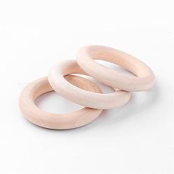 Незаконченные деревянные связующие кольца, натуральные деревянные кольца макраме, кольцо, papayawhip, 55~56x10 мм, отверстие : 35 мм