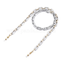 Brillenketten, Halsband für Brillen, mit sprühlackierten ccb kabel aus kunststoff & aluminium, 304 Hummerkrallenverschlüsse aus Edelstahl und Gummischlaufenenden, Silber, 31.1~31.4 Zoll (79~80 cm)