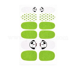 Наклейки для дизайна ногтей с авокадо, клубникой и цветами, блестящие порошковые наклейки, самоклеящийся, для украшения ногтей, зеленый лайм, 25.5x10~16.5 мм, 12шт / лист