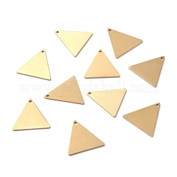 Placage ionique (ip) 304 pendentifs en acier inoxydable, banc double, estampillage d'une étiquette vierge, triangle, or, 20x20x1mm, Trou: 1.5mm