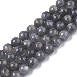 Chapelets de perles en labradorite naturelle , ronde, 8mm, Trou: 0.8mm, Environ 47 pcs/chapelet, 15.16 pouce ~ 15.43 pouces (38.5~39.2 cm)
