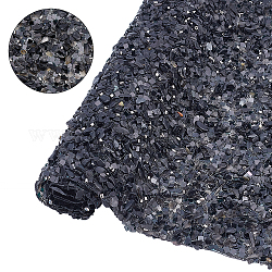 Rhinestone de resina con brillo (adhesivo termofusible en la parte posterior), recorte de rhinestone, accesorios de vestuario, negro, 400x240x3mm