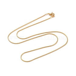 Collares de cadena de serpiente cuadrada de latón, con cierre de langosta, real 18k chapado en oro, 17.7 pulgada (45 cm)