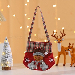 Bolsas de dulces de tela, bolsas de regalo de dulces de dibujos animados de navidad para embalaje de regalo de navidad, ciervo, 34~35 cm, bolsa: 15.3~15.5x18.5~19x0.4cm