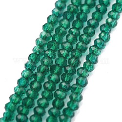 Electroplate Glass Beads Strands, Pearl Luster Plated, Faceted, Abacus, Sea Green, 2x1.5~1.6mm, Hole: 0.8mm, about 235pcs/Strand, 14.17 inch(36cm)