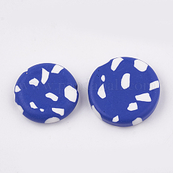 Perline polimero argilla fatto a mano, rotondo e piatto, blu royal, 18.5~21x5~6.5mm, Foro: 1~2 mm