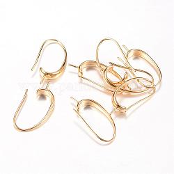 (Weihnachtsverkauf)Ohrringhaken aus Messing, Licht Gold, 29x4 mm, Stift: 1 mm
