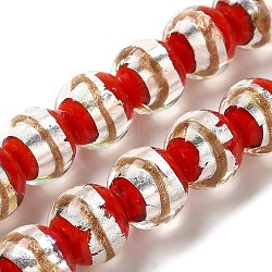Lampwork бисер нитей, круглые, красные, 12 мм, отверстие : 1.2 мм, около 45 шт / нитка, 19.29'' (49 см)